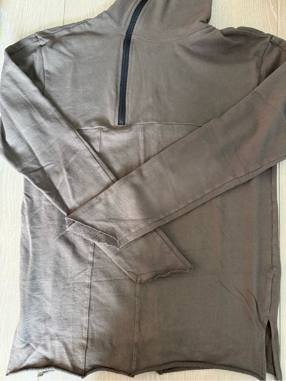 Men's Green Half-Zip Hooded Pullover